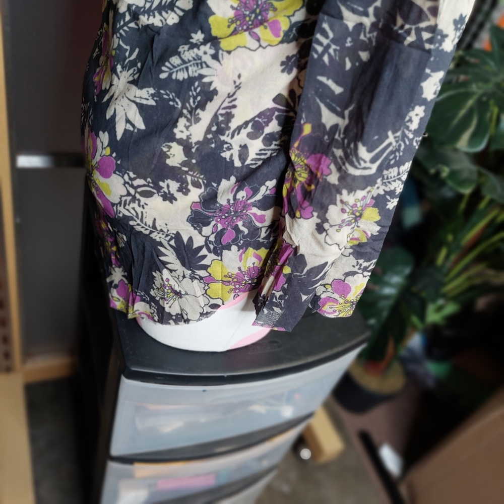 Sweat Pea Mesh Long Sleeve Drawstring Tie Waist Fairycore Y2k Floral Mesh Small - Picture 5 of 15